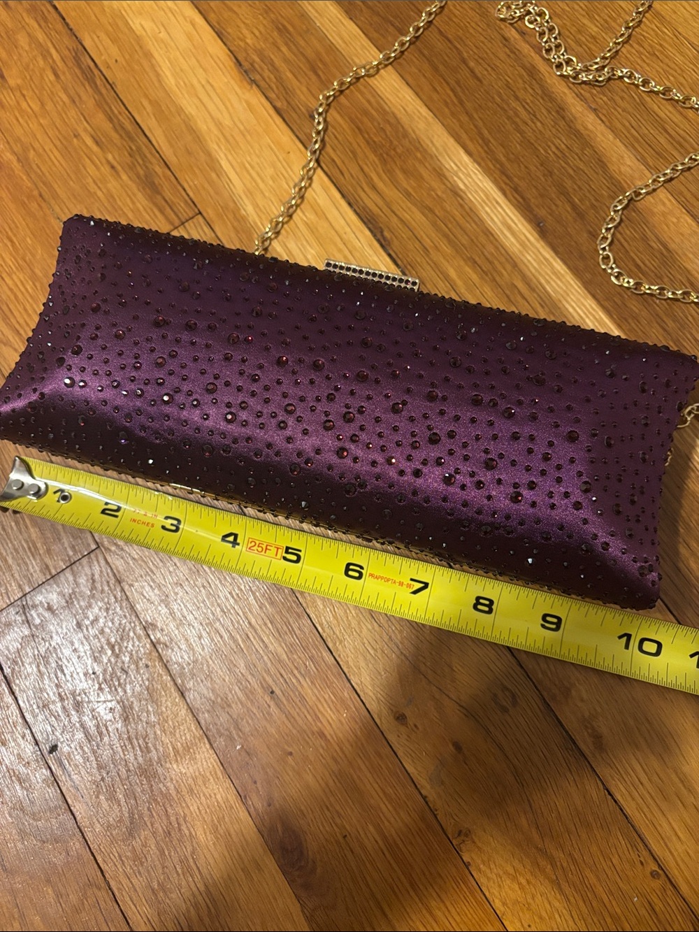Purple Clutch Crossbody Evening Purse Bag - Picture 5 of 8
